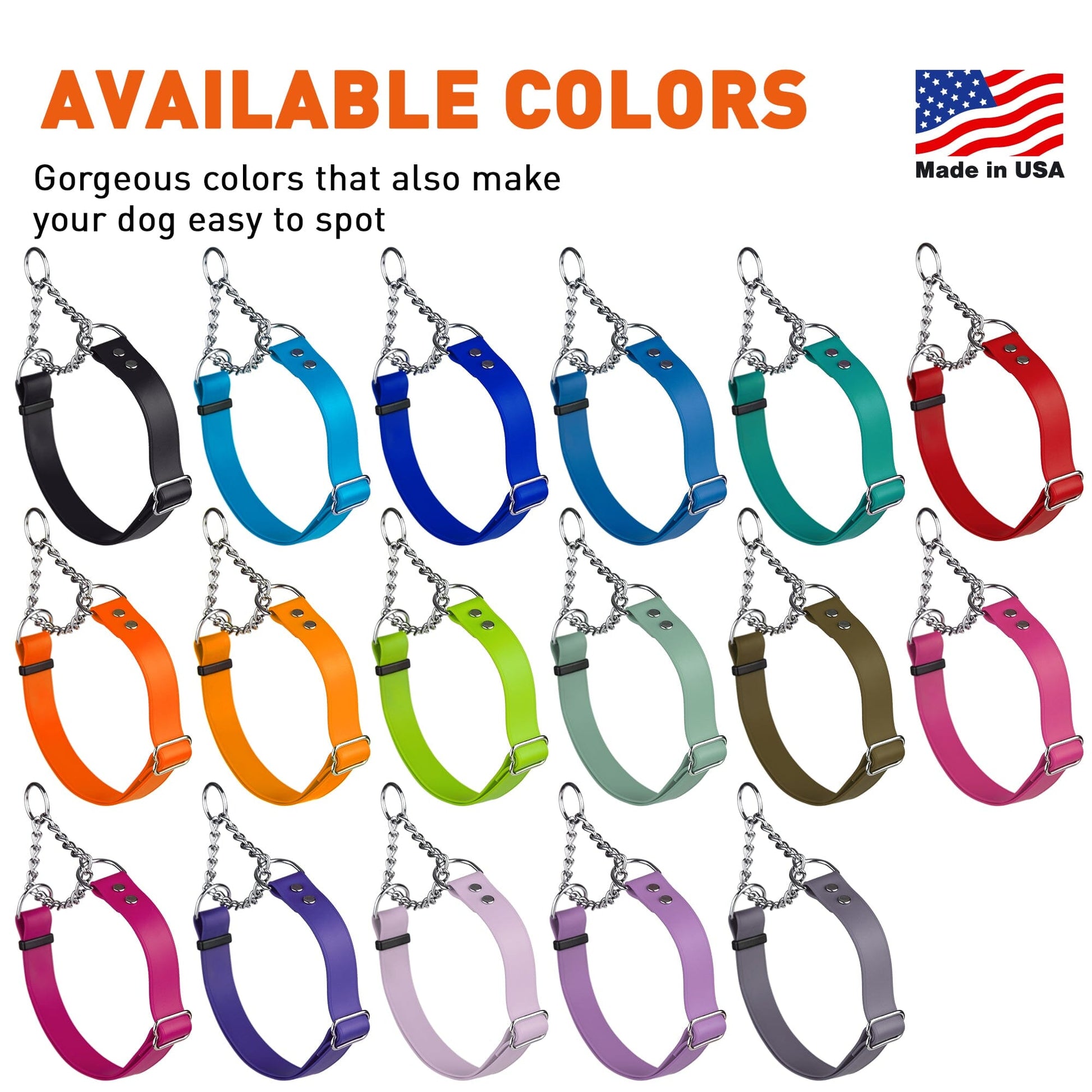 Biothane Adjustable Martingale Collar for Dogs Dog Collars Dogline