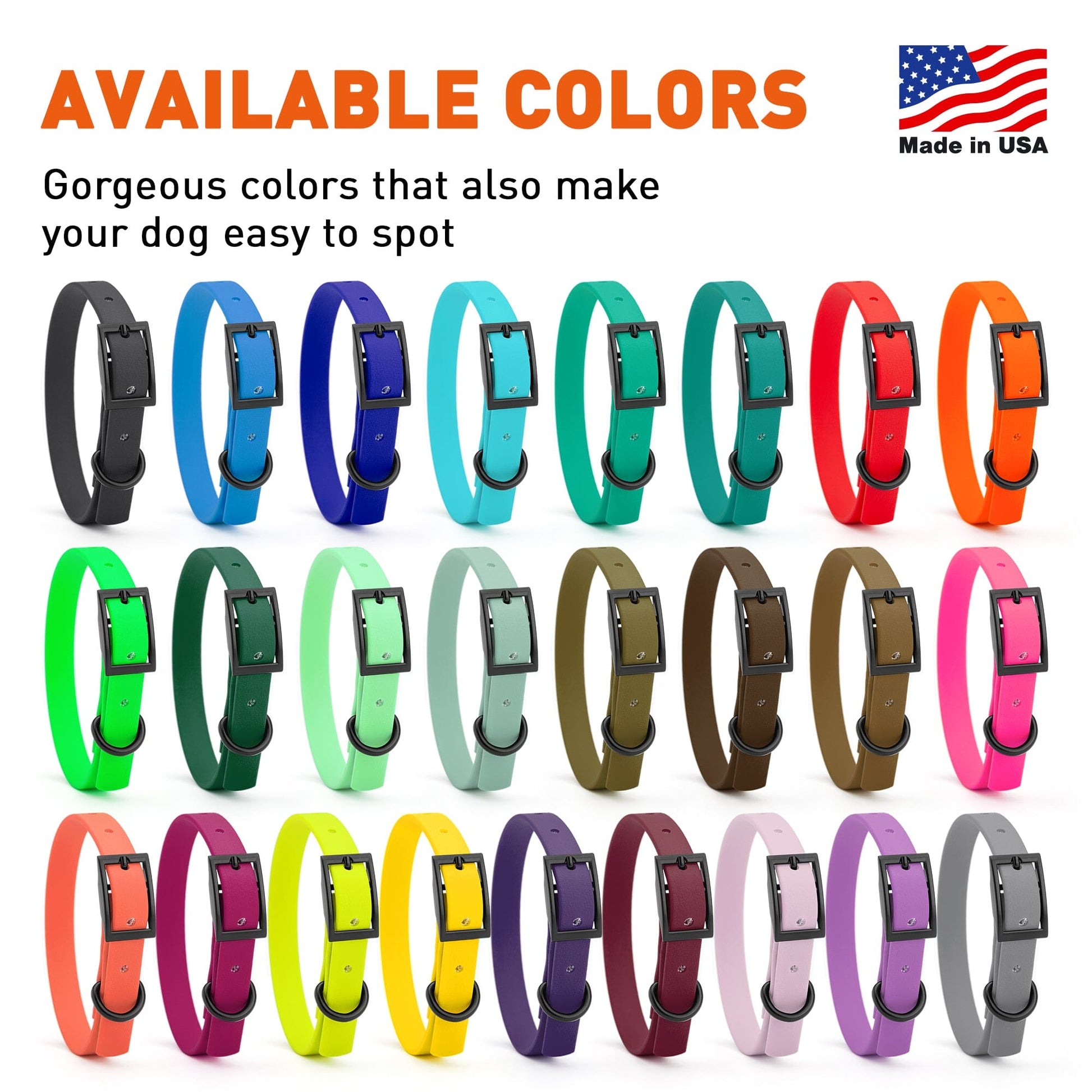 Biothane Waterproof Dog Collar - X-Small (9 to 12 inches) Dog Collars Dogline