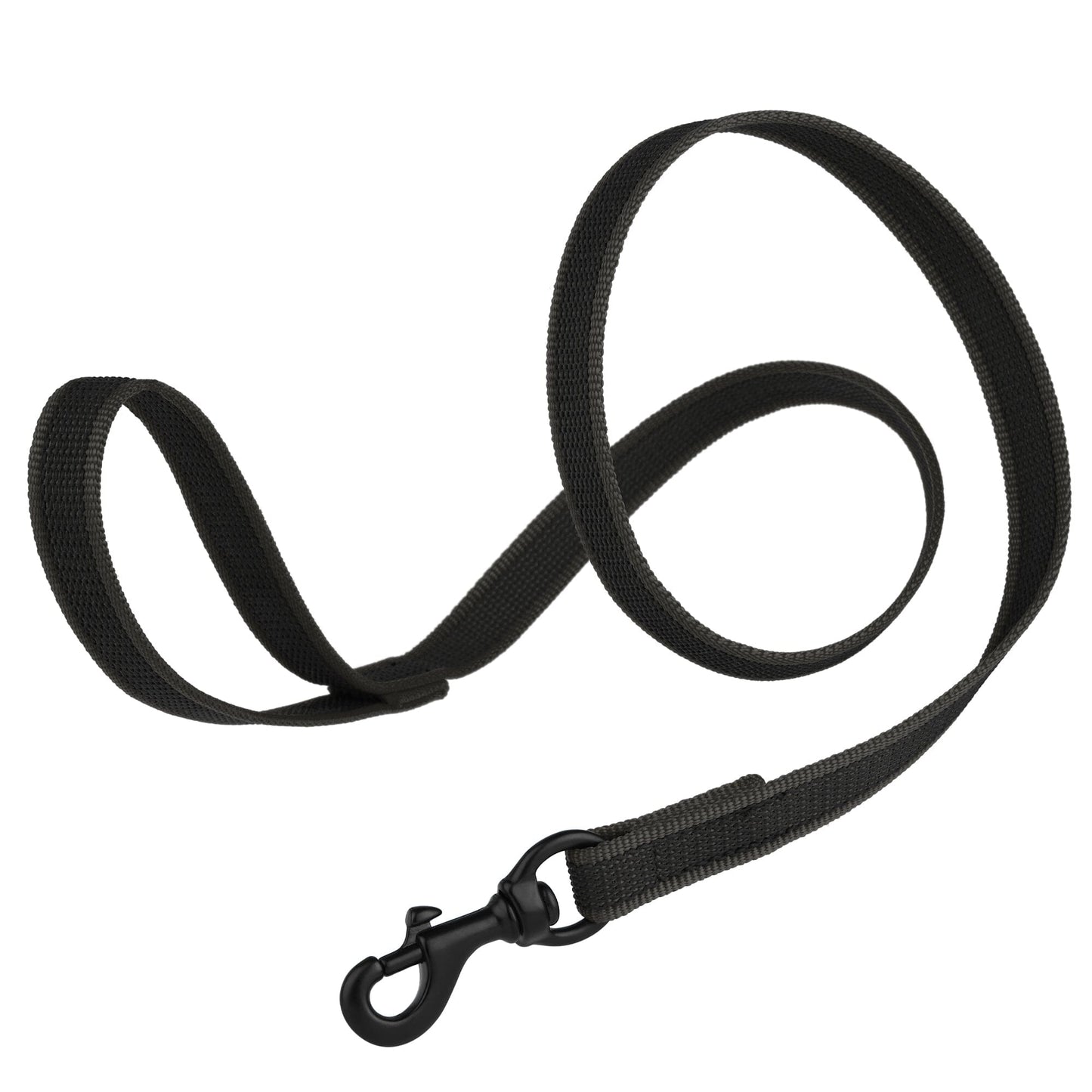 Rubber Infused Nylon Dog Leash Black 6' 3 4" Dog Leashes Dogline