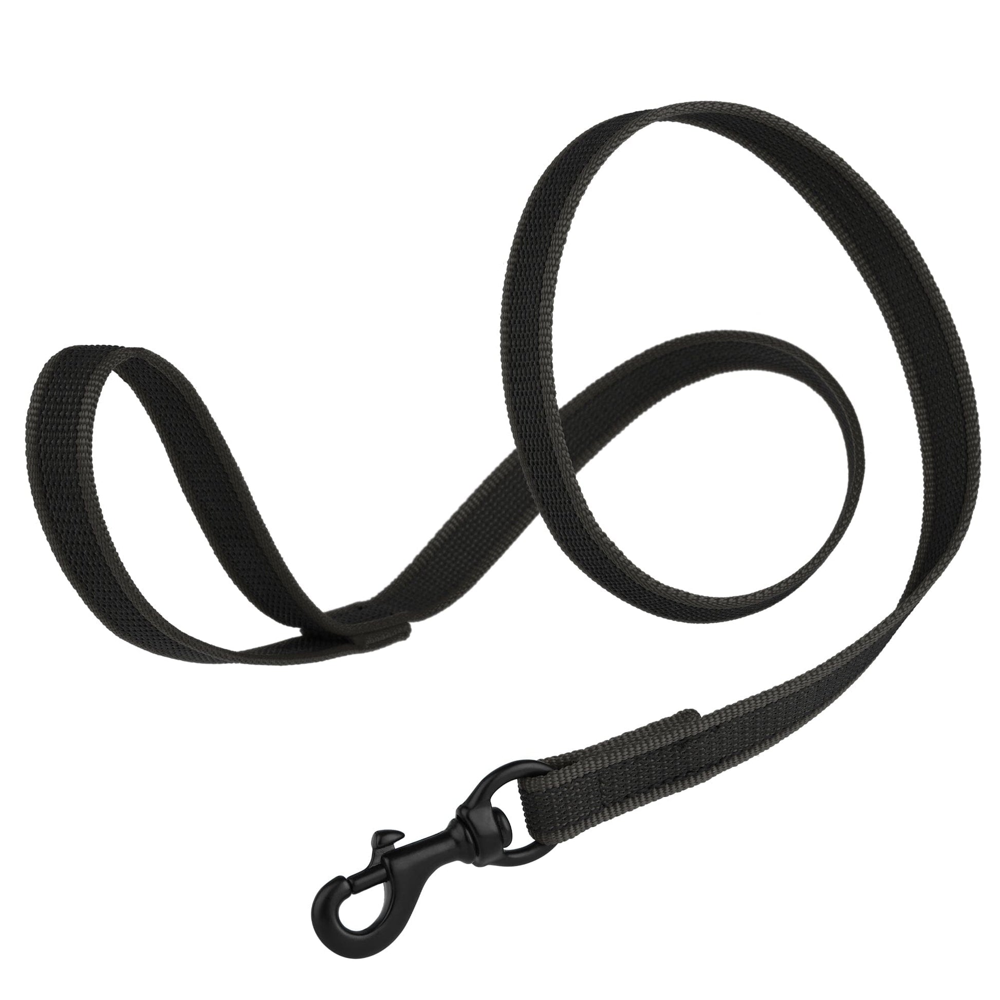 Rubber Infused Nylon Dog Leash Black 6' 3 4" Dog Leashes Dogline
