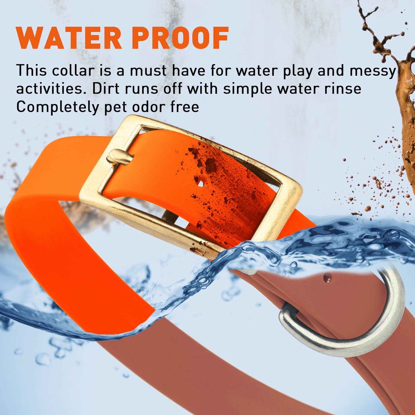 Viper Biothane Waterproof Dog Collar - Brass Hardware - Size L (18 to 22 inches) Dog Collars Dogline