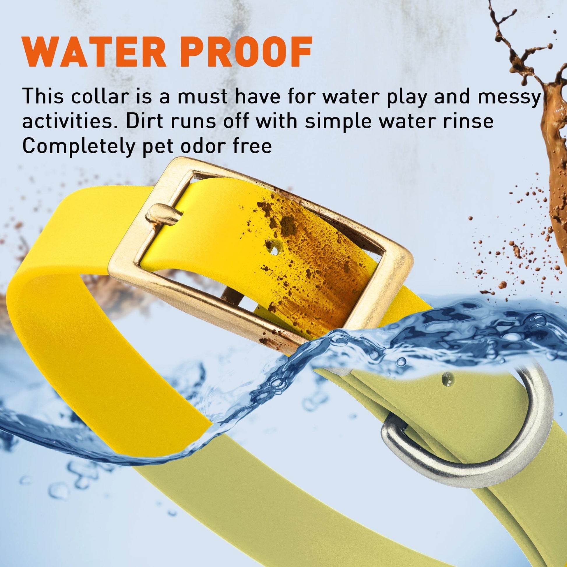 Viper Biothane Waterproof Dog Collar - Brass Hardware - Size XL (22 to 25 inches) Dog Collars Dogline