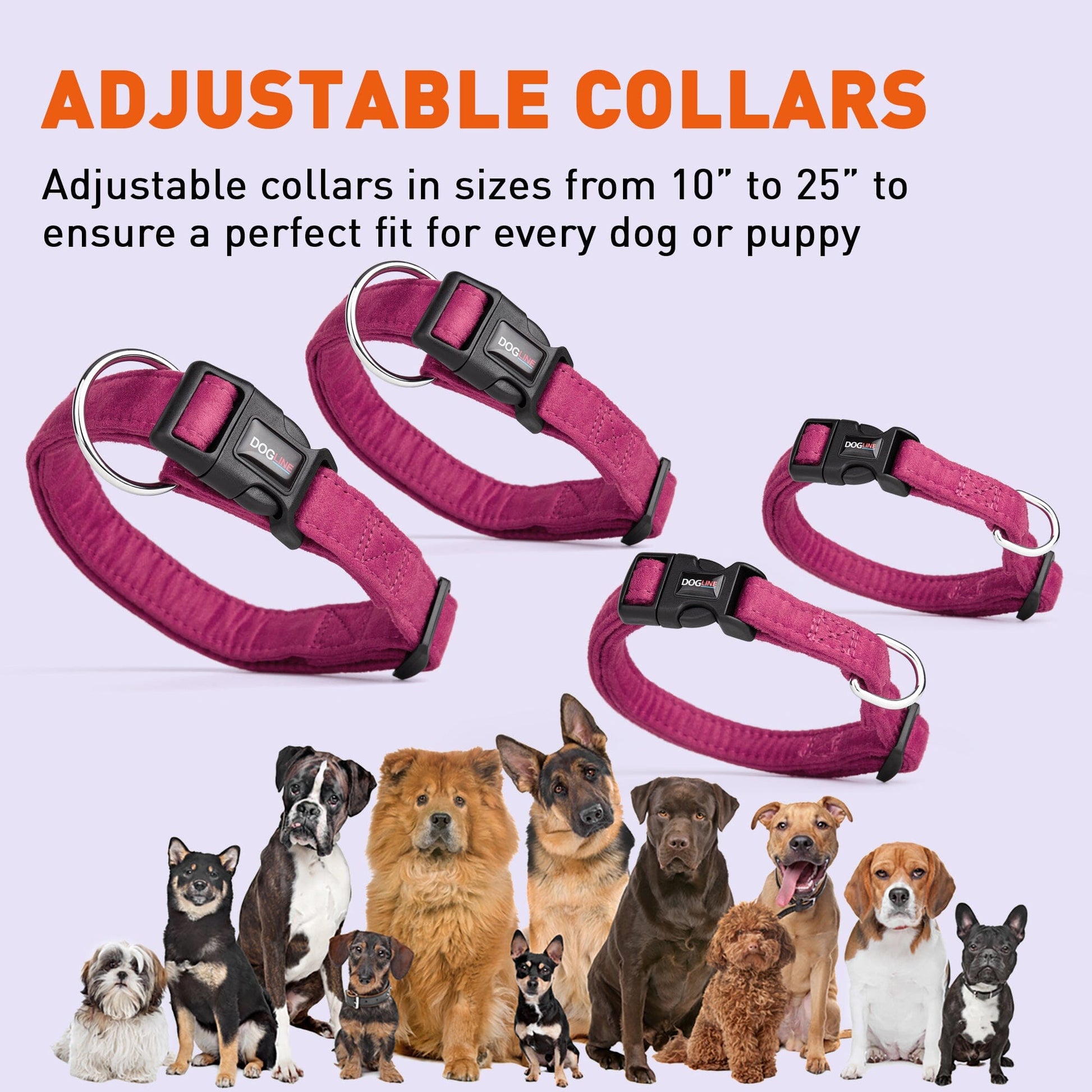 Comfort Microfiber Flat Dog Collar Dog Collars Dogline