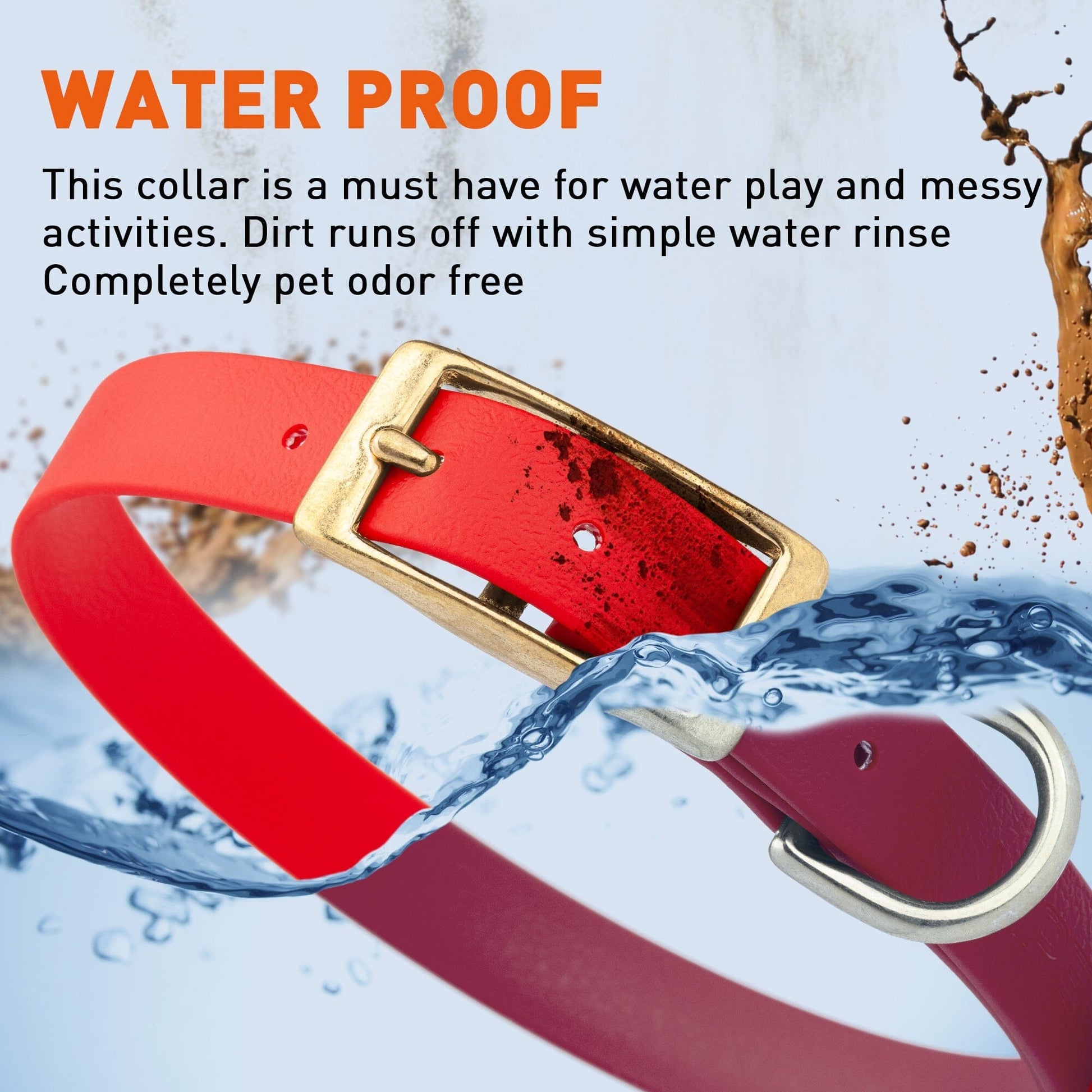 Viper Biothane Waterproof Dog Collar - Brass Hardware - Size M (15 to 18 inches) Dog Collars Dogline