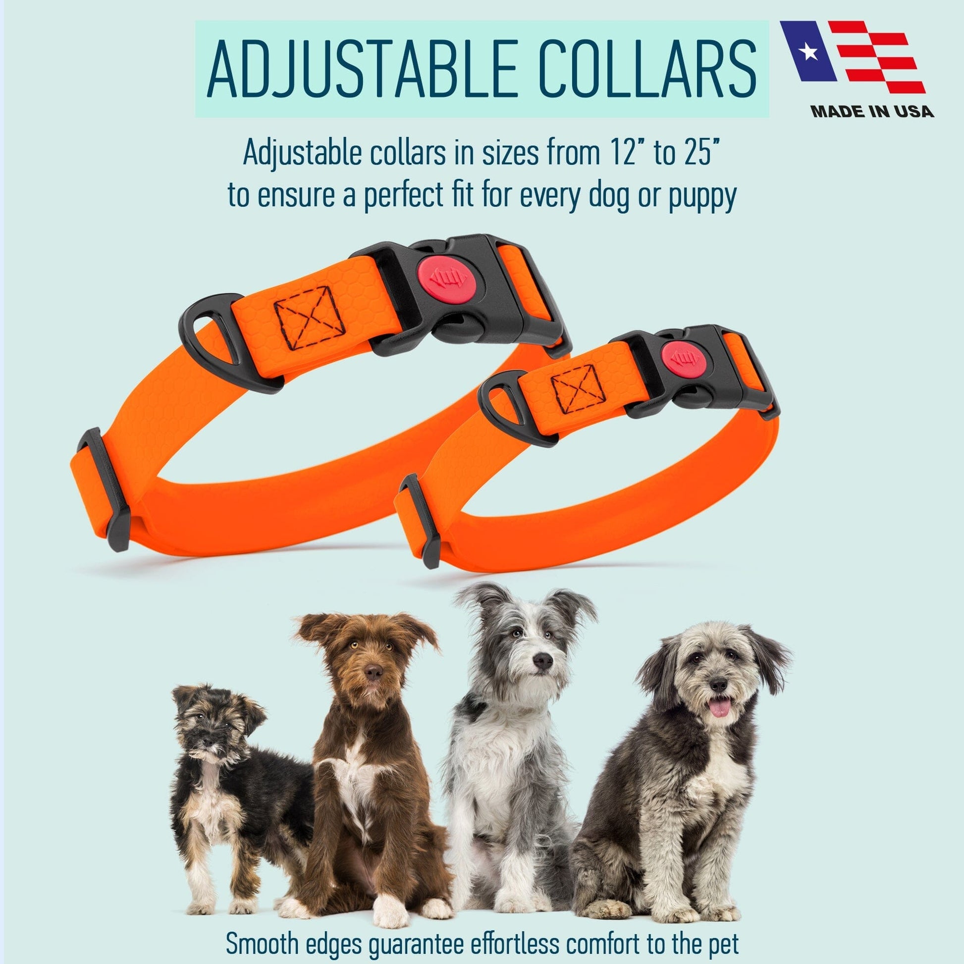Waterproof Dog Collar with Safety Lock Buckle Dog Collars Dogline