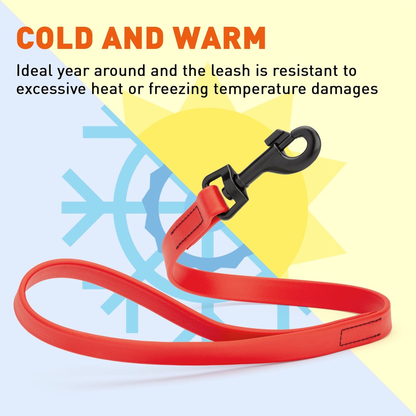 Biothane Waterproof Traffic Lead for Dogs, 2 ft Dog Leashes Dogline