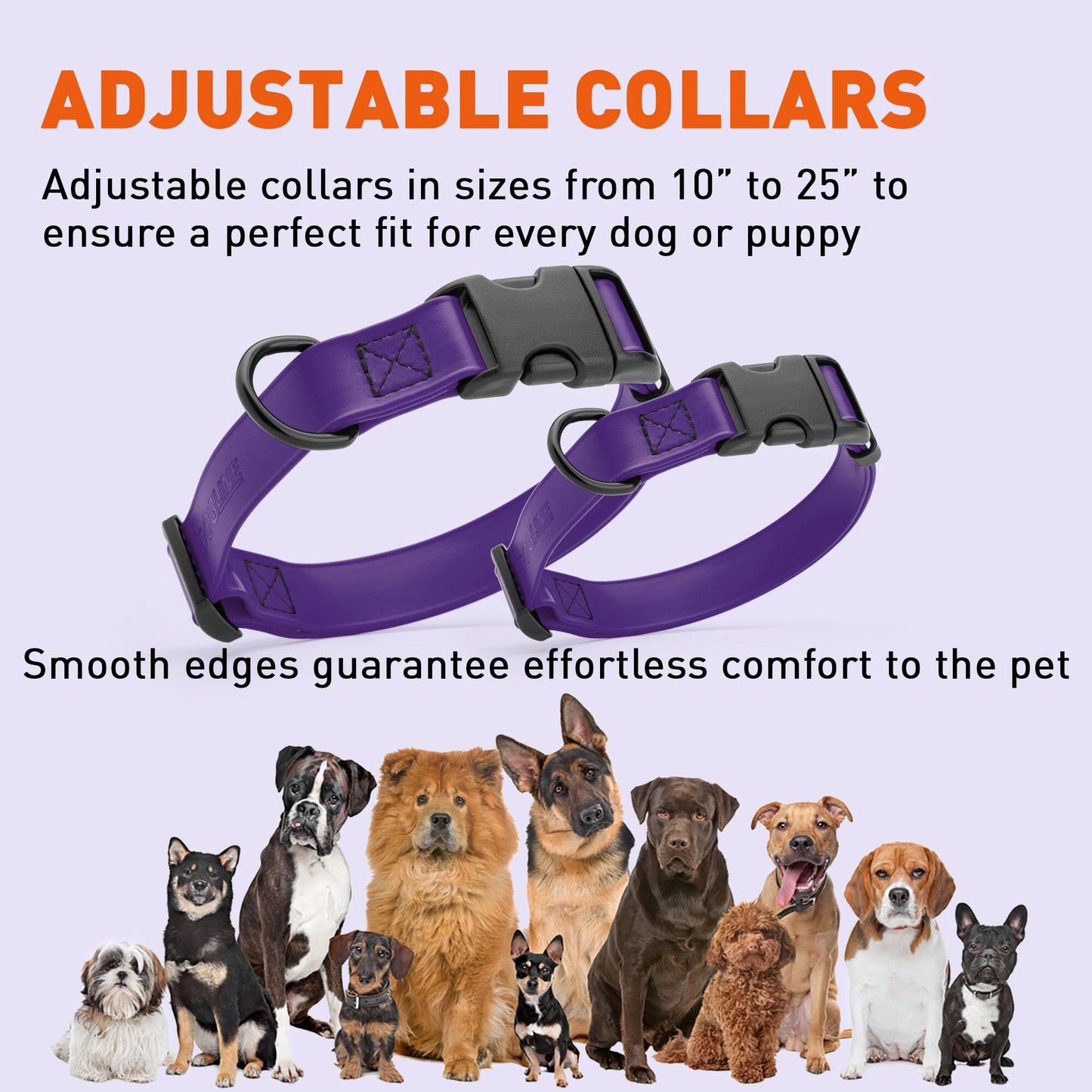 Dogline Biothane Waterproof Dog Collar with Quick Release Buckle Dog Collars Dogline
