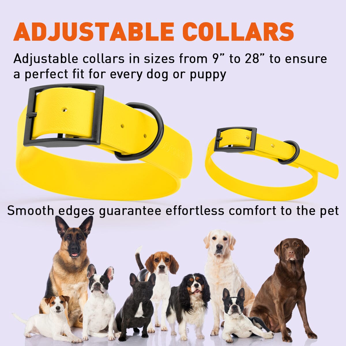 Dogline Biothane Waterproof Dog Collar with Black Hardware - Size L (18 to 22 inches) Dog Collars Dogline