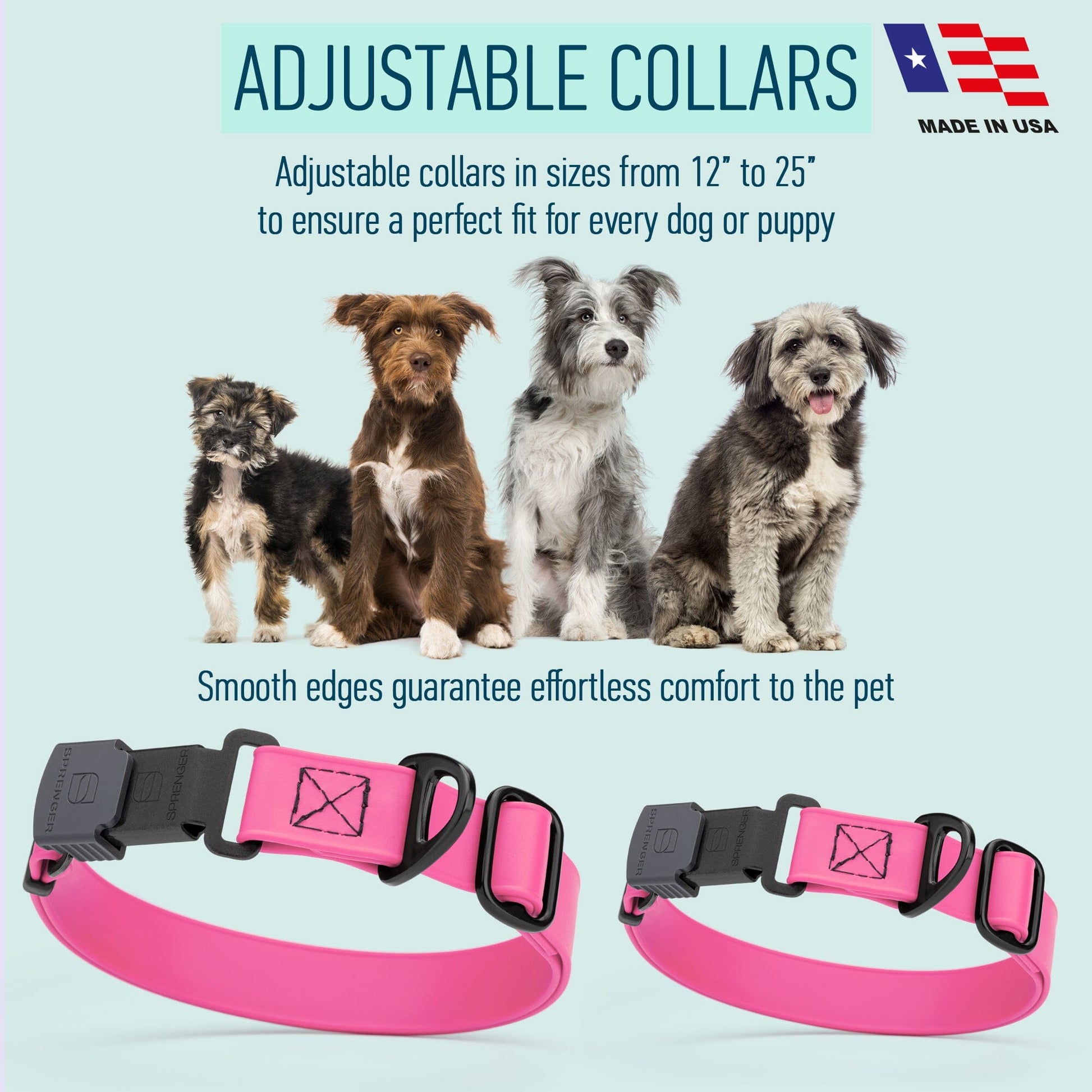 Sprenger BioThane Waterproof Dog Collar with Stainless Steel ClicLock Quick Release Buckle Dog Collars Dogline