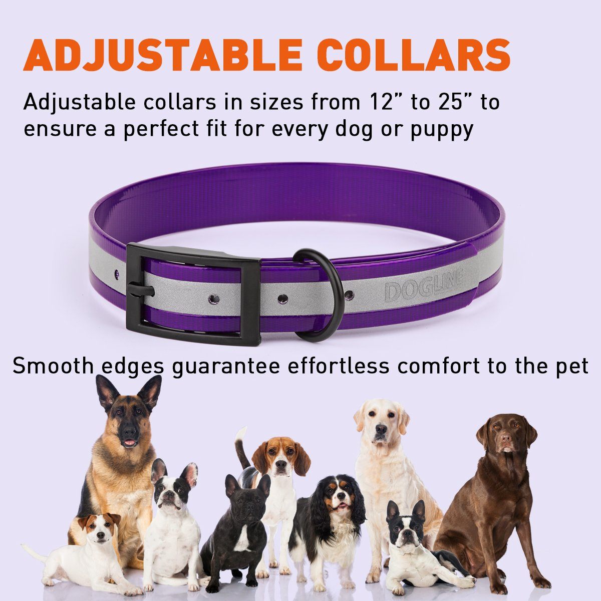 Biothane Translucent Reflective Dog Collar Dog Collars Dogline