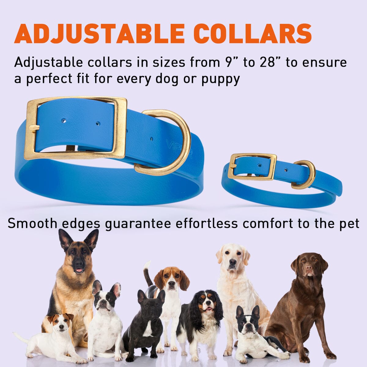 Viper Biothane Waterproof Dog Collar - Brass Hardware - 1.5in Wide, Size L (16 to 20 inches) Dog Collars Dogline