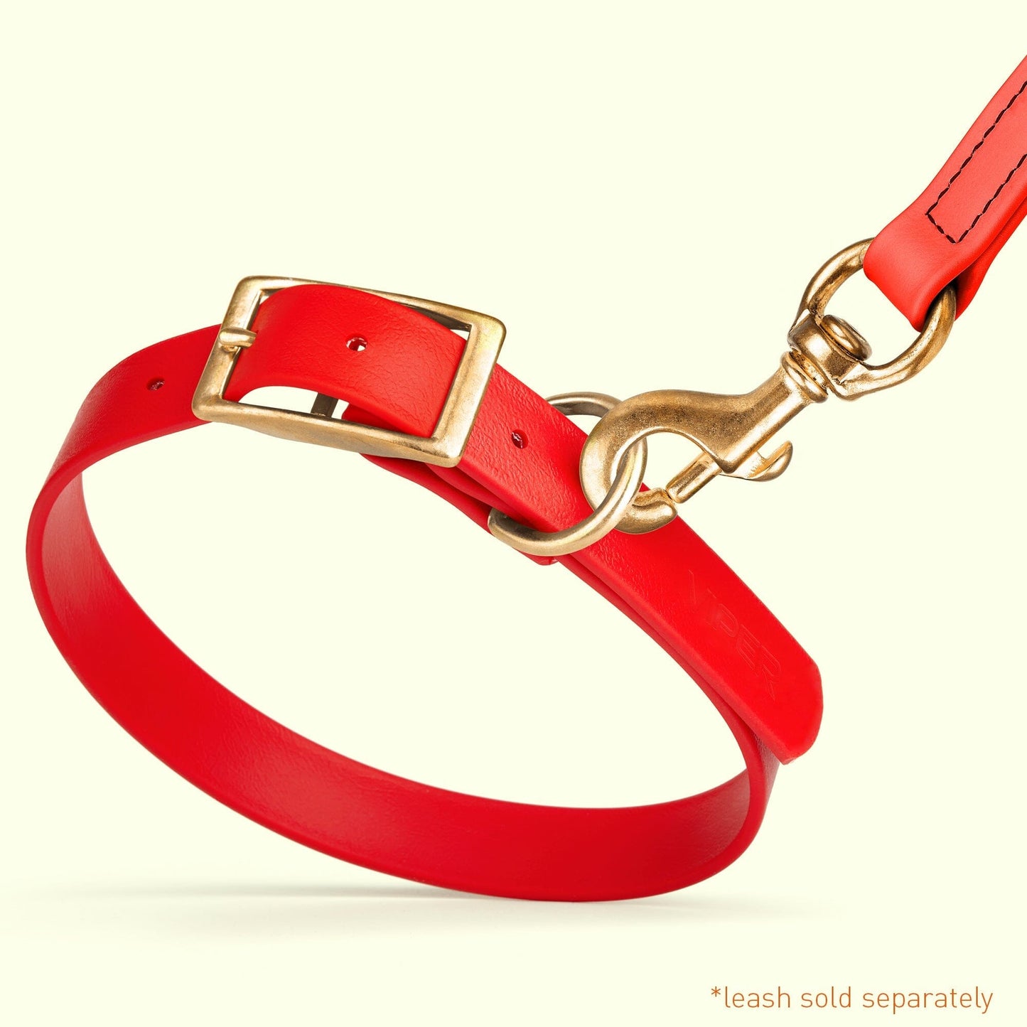 Viper Biothane Waterproof Dog Collar - Brass Hardware - Size S (12 to 15 inches) Dog Collars Dogline