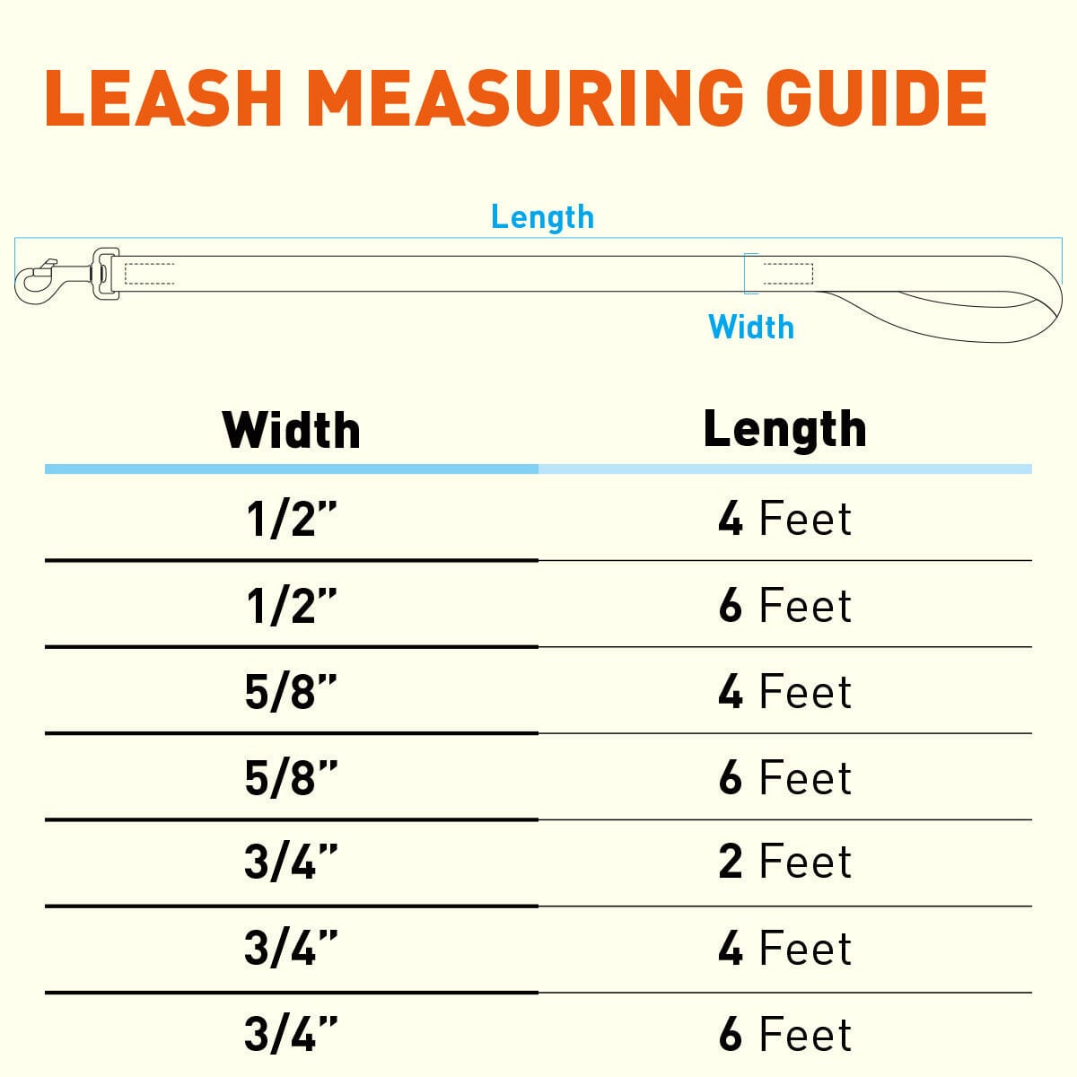 Biothane Waterproof Traffic Lead for Dogs, 2 ft Dog Leashes Dogline