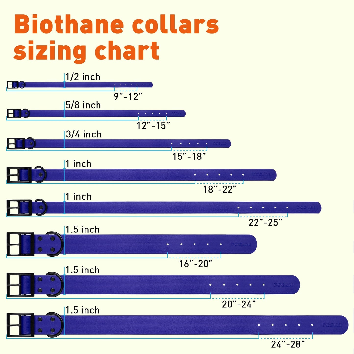 Biothane Waterproof Dog Collar - X-Small (9 to 12 inches) Dog Collars Dogline