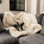 PupProtector™ Waterproof Throw Blanket - White with Brown Accents Dog Blanket Paw.com