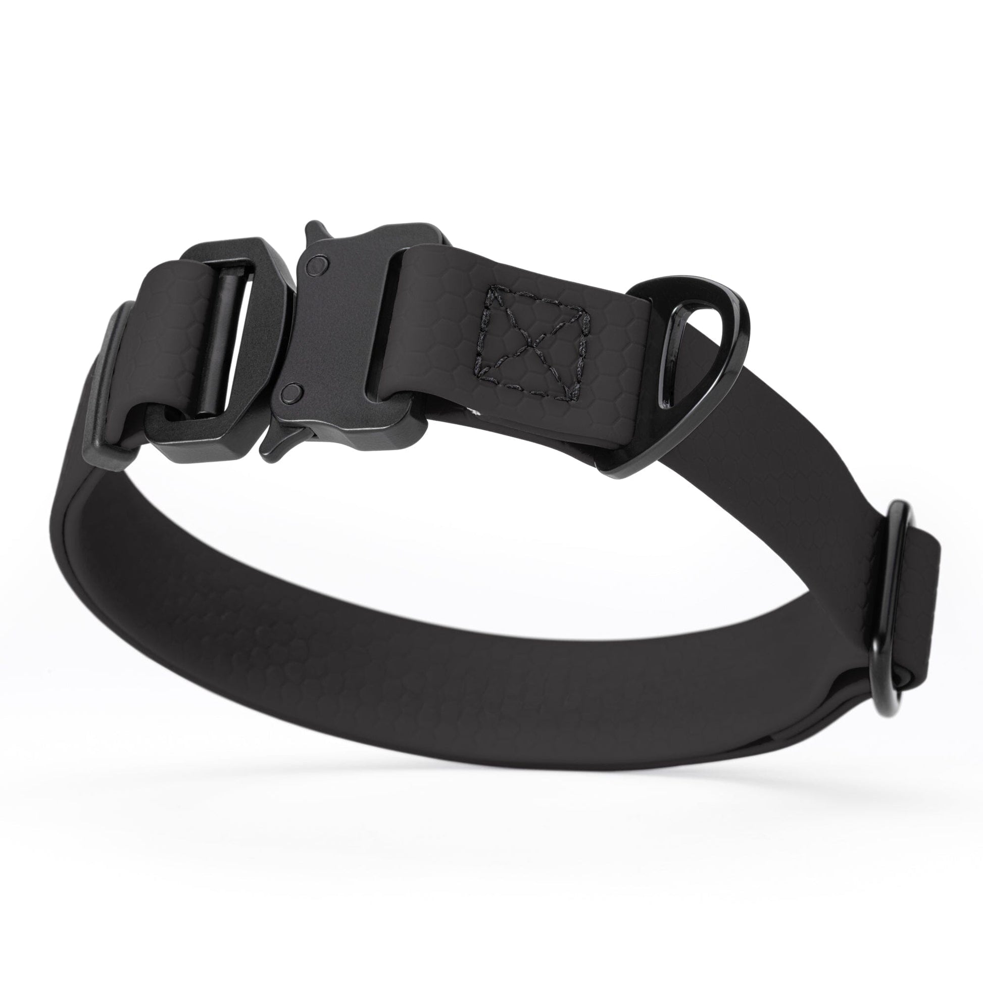 Waterproof Dog Collar with Metal Stab-Lock Buckle Black Dog Collars Dogline