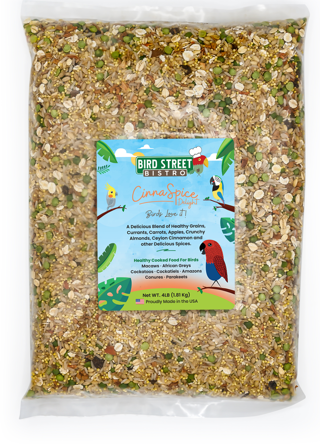 Cinnaspice Delight 4 lbs Parrot Food Bird Street Bistro