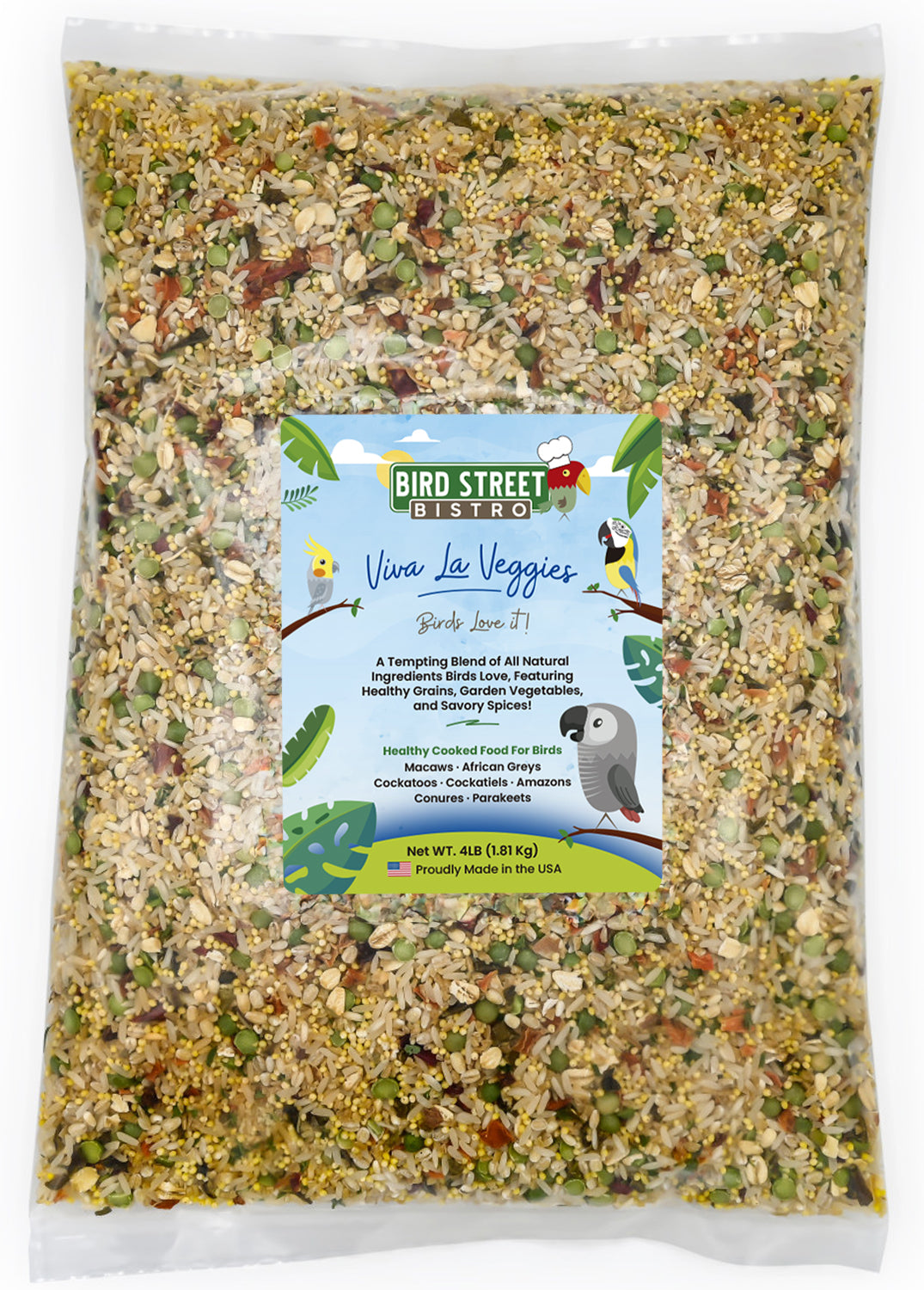 Viva La Veggies 4 lbs Parrot Food Bird Street Bistro