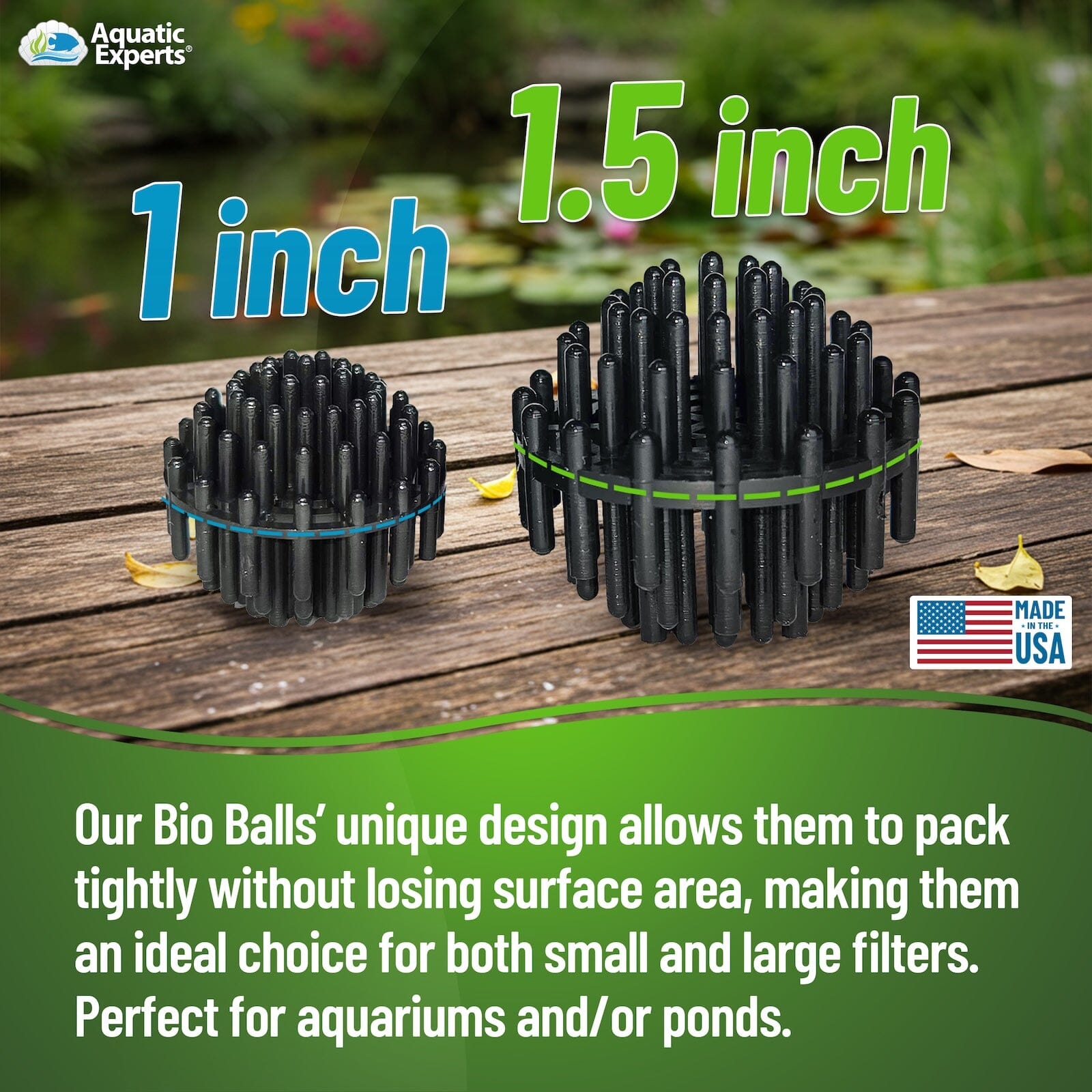 Bio Balls Filter Media - 1.5 Inch Large Bio Ball for Pond Filter - Perfect Bio Balls for Pond Filter Media – Made in The USA Bio balls Aquatic Experts
