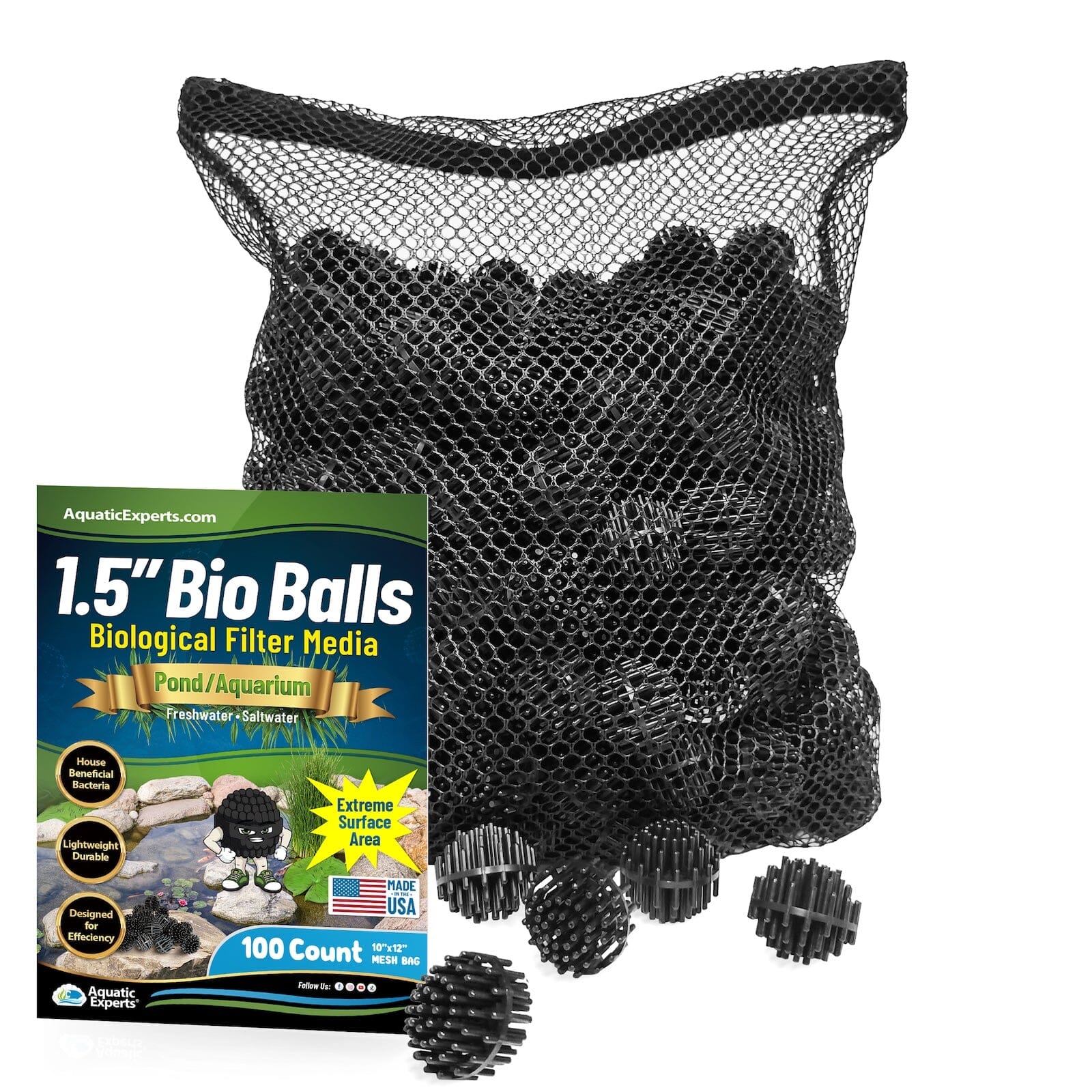 Bio Balls Filter Media - 1.5 Inch Large Bio Ball for Pond Filter - Perfect Bio Balls for Pond Filter Media – Made in The USA Bio balls Aquatic Experts