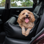 PupProtector™ Faux Cool-to-Touch Vegan Leather Memory Foam Dog Car Bed - Black Travel Paw.com