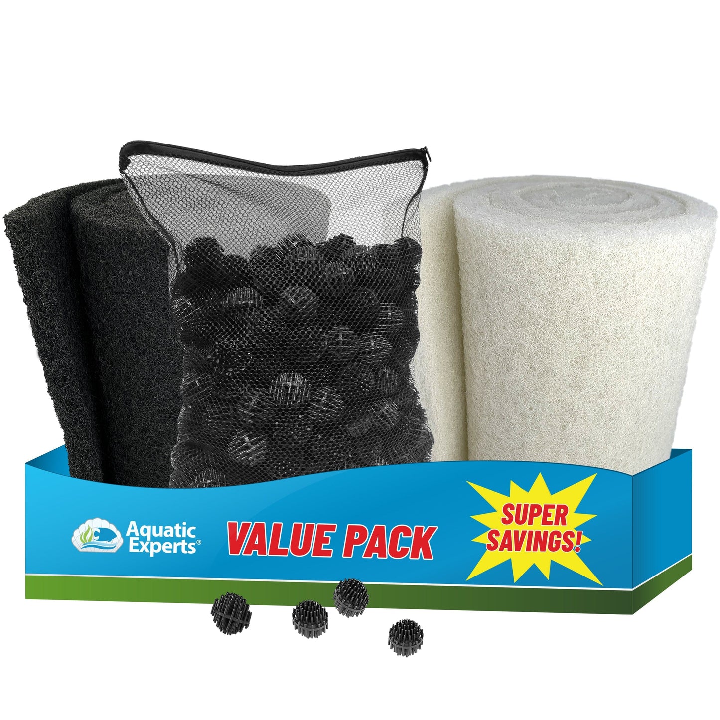 Bio Balls Filter Media - 1.5 Inch Large Bio Ball for Pond Filter - Perfect Bio Balls for Pond Filter Media – Made in The USA Value Pack - 12" Pond Filter Bundle Bio balls Aquatic Experts