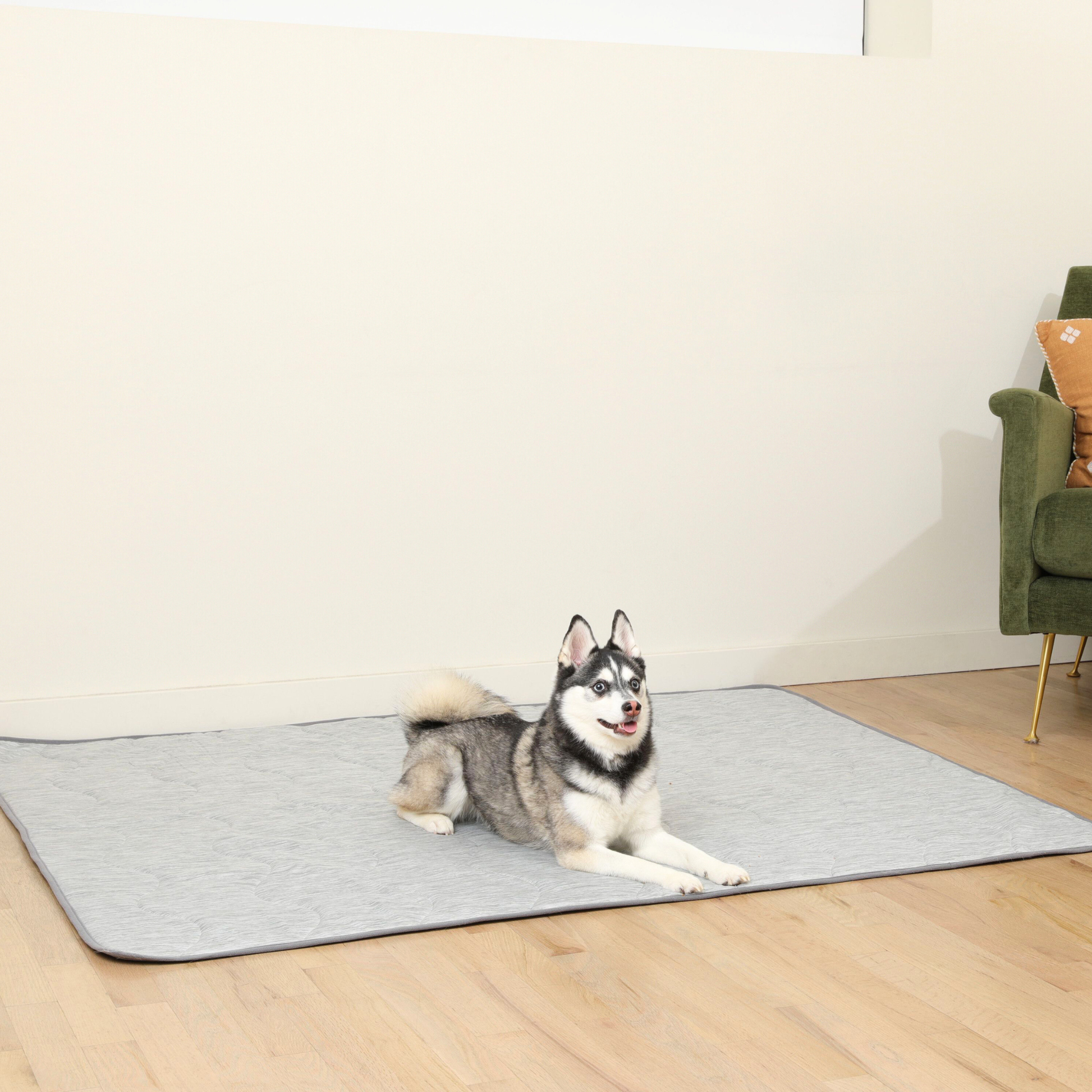 PupChill™ Cooling Bolster Dog Bed + Waterproof Blanket Bundle - Arctic Grey Paw