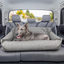 PupProtector™ Faux Cool-to-Touch Vegan Leather Memory Foam Dog Car Bed - Slate Gray Travel Paw.com