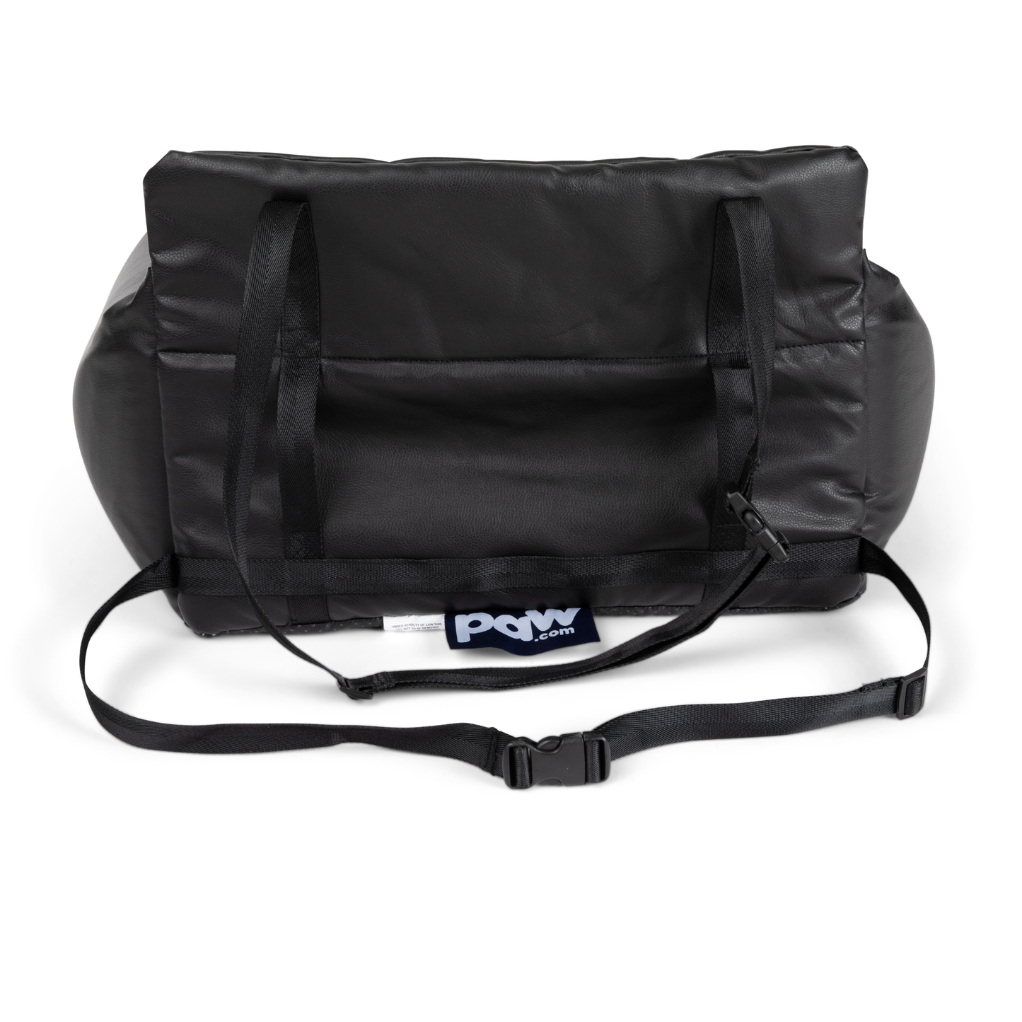 PupProtector™ Faux Cool-to-Touch Vegan Leather Memory Foam Dog Car Bed - Black Travel Paw.com