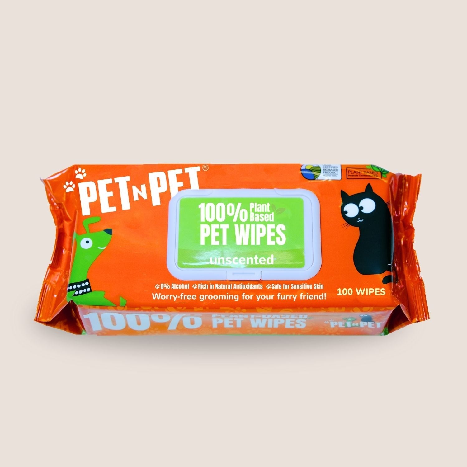 Dog Wipes Cleaning & Deodorizing 100 Count Pet Wipes Pet N Pet ®