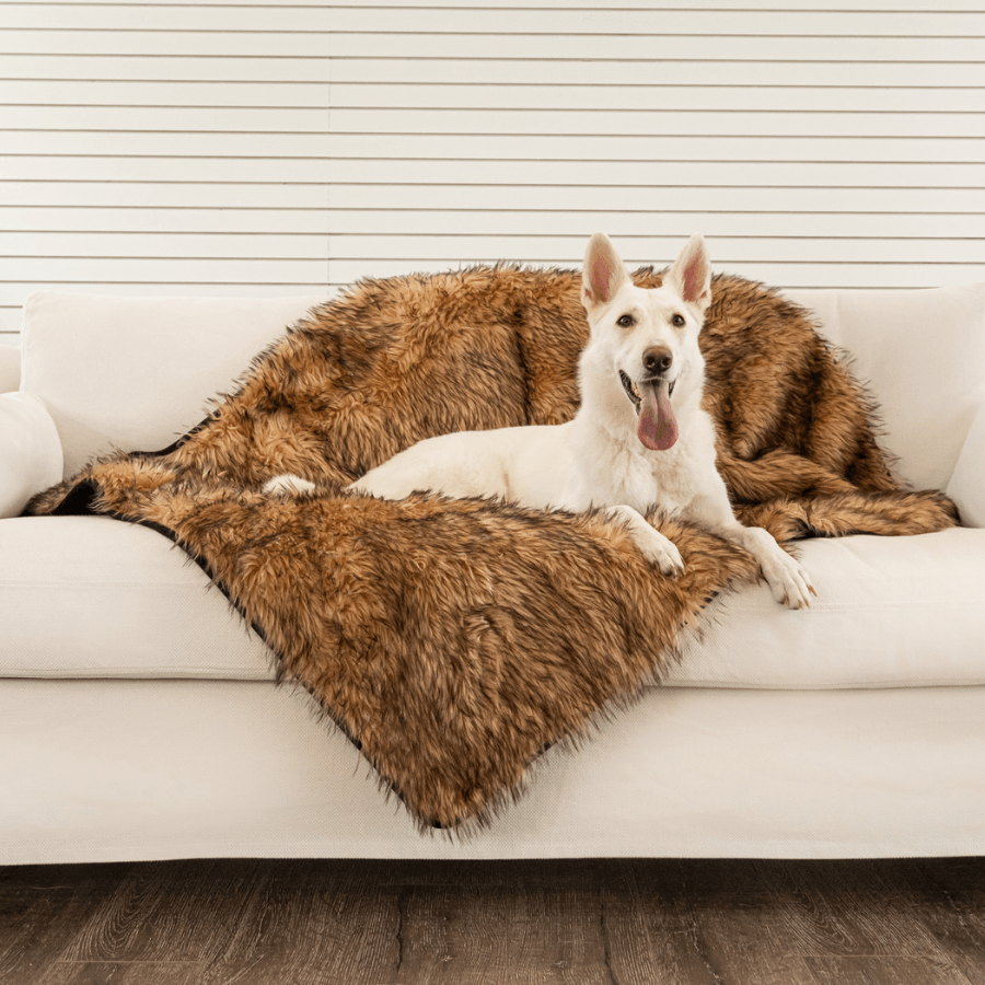 PupProtector™ Waterproof Throw Blanket - Sable Tan Dog Blanket Paw