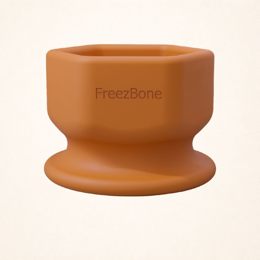 FreezCup - Long-Lasting Chew Fun FOR 25–75 LB DOGS Orange Freezbone