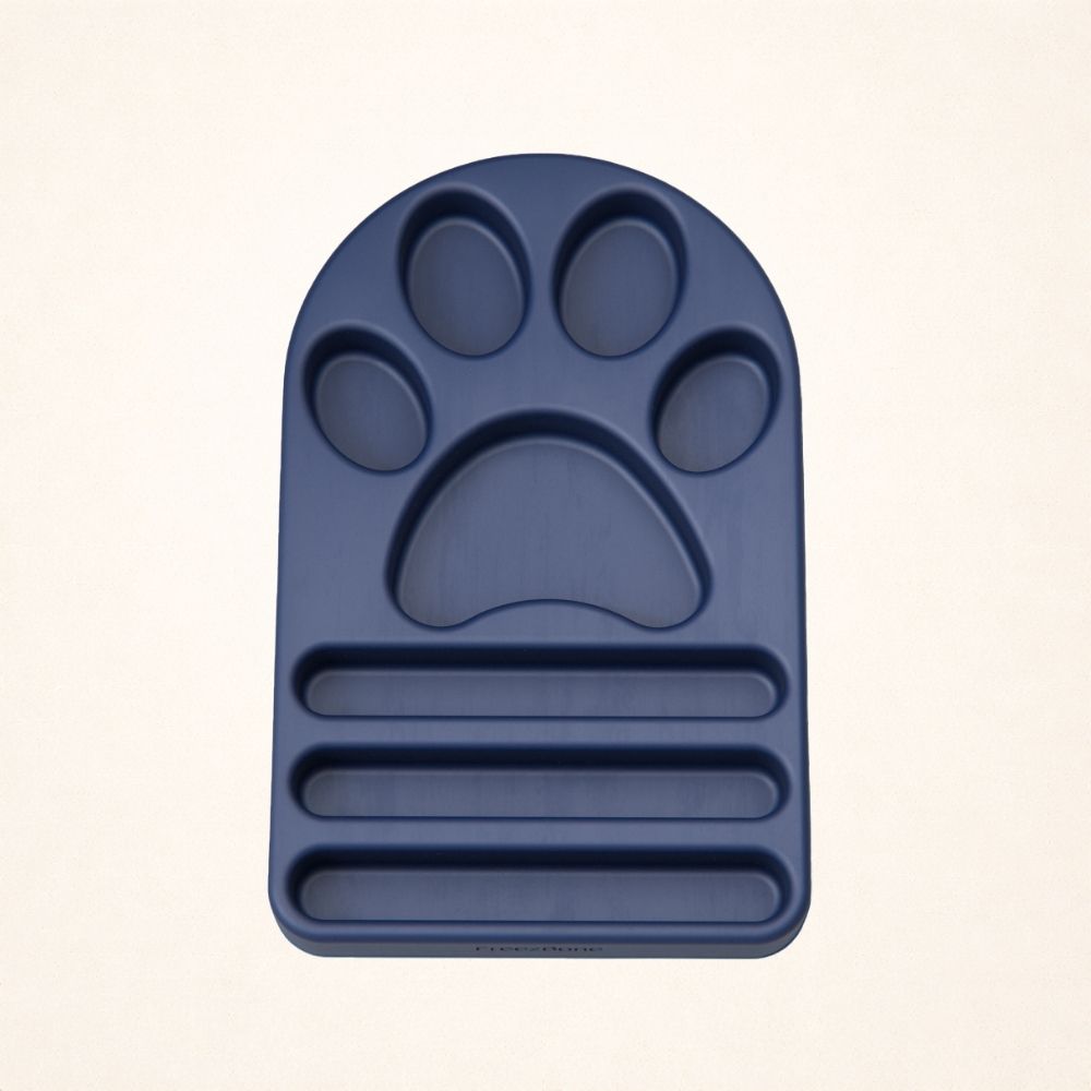 FreezPaw Mat - Calming Slow Feeder FOR 25–90 LB DOGS Navy Freezbone