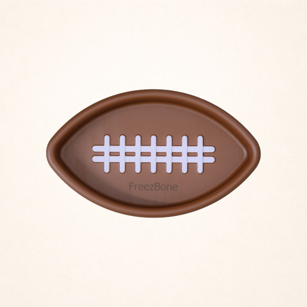 FreezFootball - Tough Enrichment Football Toy FOR 25–75 LB DOGS Brown Freezbone