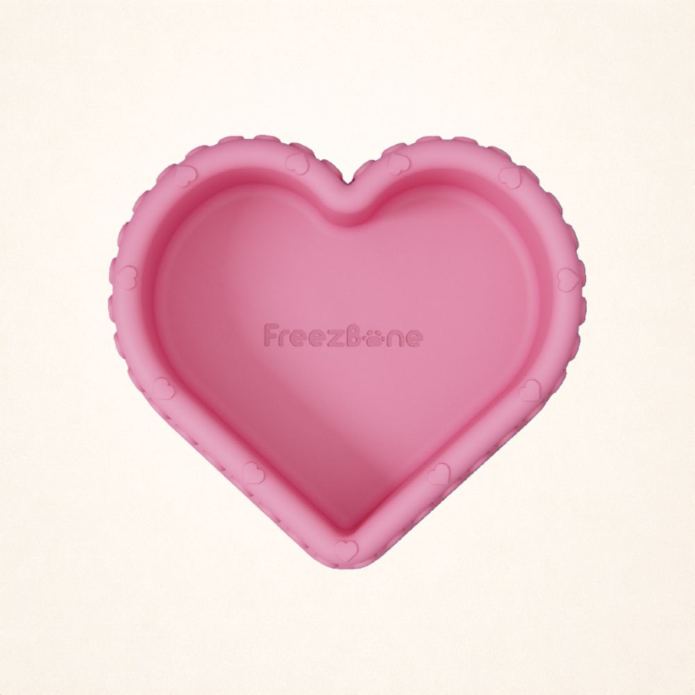 FreezHeart - Durable Heart Enrichment Chew XL | 50 –90 LB DOGS Pink Freezbone