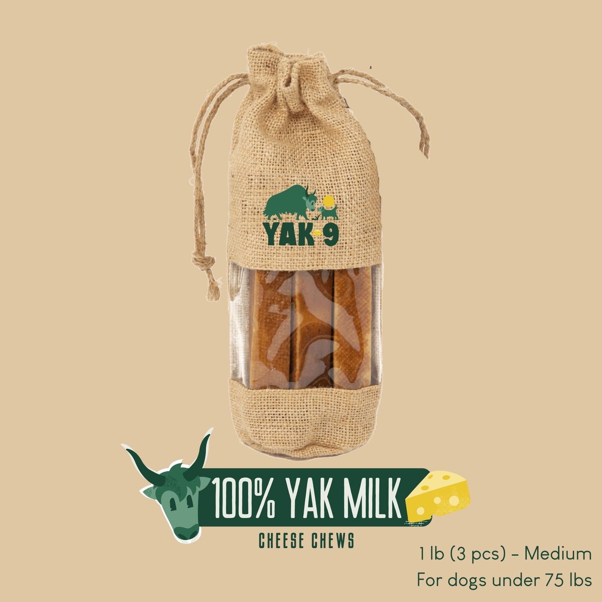100% Yak Milk Chews for Dogs 100% YAK CHEWS Yak9 Chews