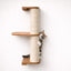 Wall Mounted Cat Climbing Pole - Sisal Natural Bamboo 2-Tier Leaf Shelf No Cork Pad Cat Scratcher Catastrophic Creations