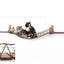 Double Cat Hammock and Climbing Bridge Combo English Chestnut Bamboo Charcoal Gray Canvas 34" Cat Bridge Catastrophic Creations