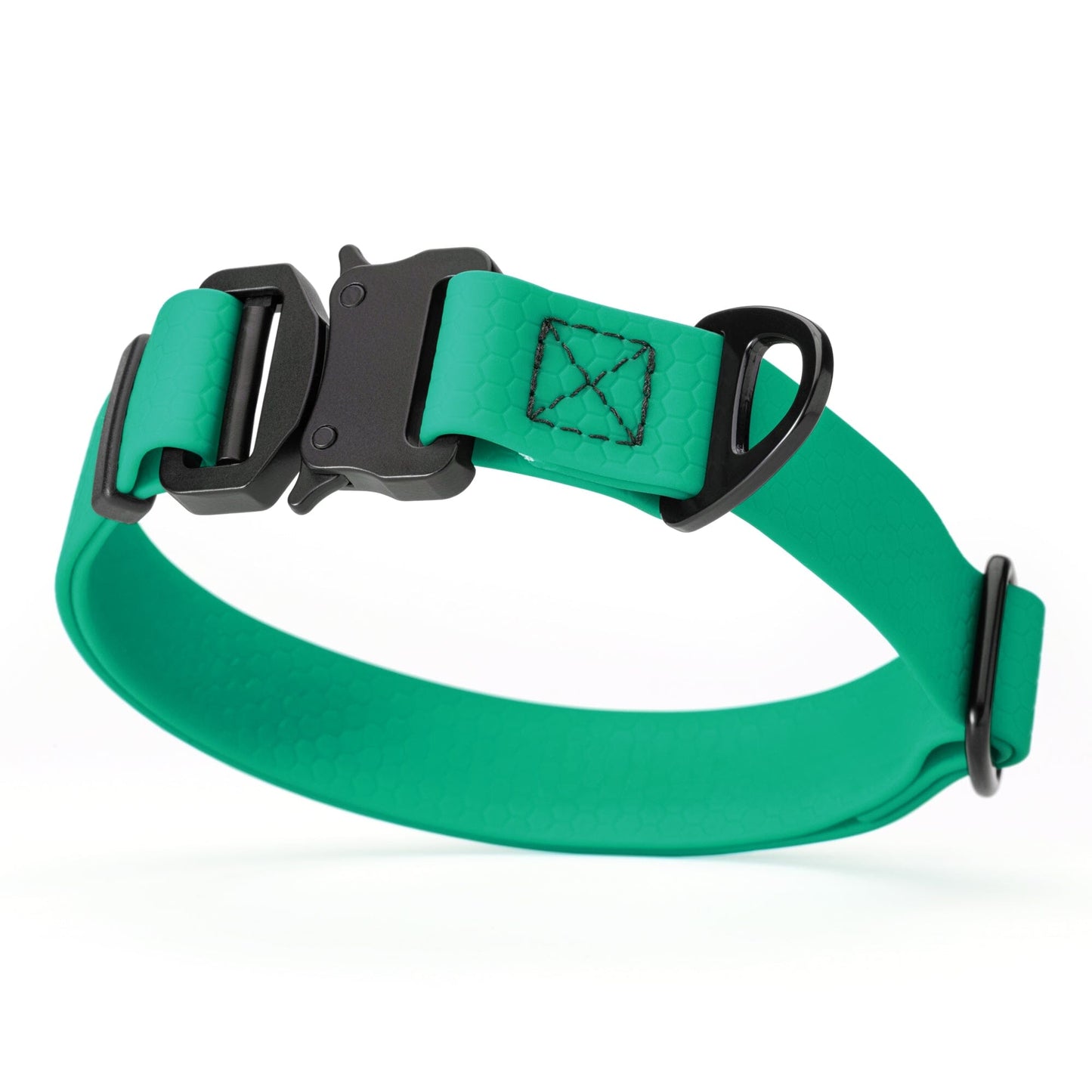 Waterproof Dog Collar with Metal Stab-Lock Buckle Teal Dog Collars Dogline