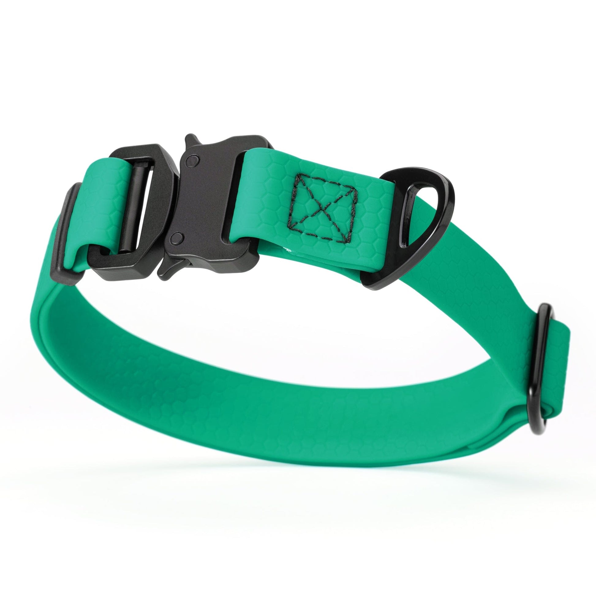 Waterproof Dog Collar with Metal Stab-Lock Buckle Teal Dog Collars Dogline