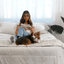 PupProtector™ Waterproof Bed Runner - White with Brown Accents Dog Blanket Paw.com