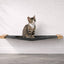 Hanging Cat Bed Hammock Natural Bamboo Charcoal Gray Canvas 26" Cat Hammock Catastrophic Creations