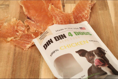 Chicken Treats Dog Treats, 5 Ounce Bag, Single Ingredient, High Protein Dog Food Din Din 4 Dogs