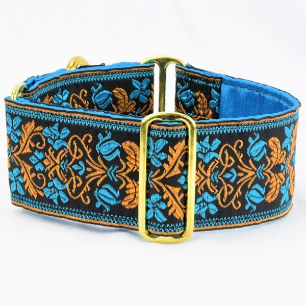 Filigree 2″ Wide Martingale Dog Collar 2 Hounds Design