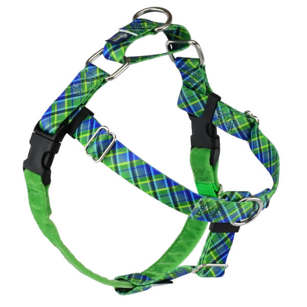 Electric Glow Green Plaid Freedom No-Pull Dog Harness – EarthStyle 2 Hounds Design