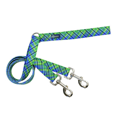 Electric Glow Green Plaid Double Connection Leash – EarthStyle Standard Training Leash 2 Hounds Design