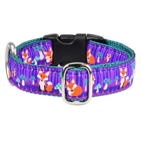 1″ Nocturnal – Fox and Mushroom Essential Dog Collar 2 Hounds Design