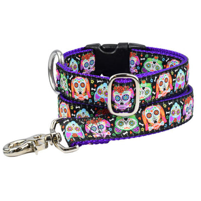 1″ XOLO – Sugar Skull Essential Martingale Dog Collar 2 Hounds Design