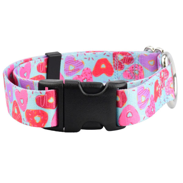 Sweet Sprinkles Heart Donut Dog Collar – EarthStyle 1 inch 2 Hounds Design