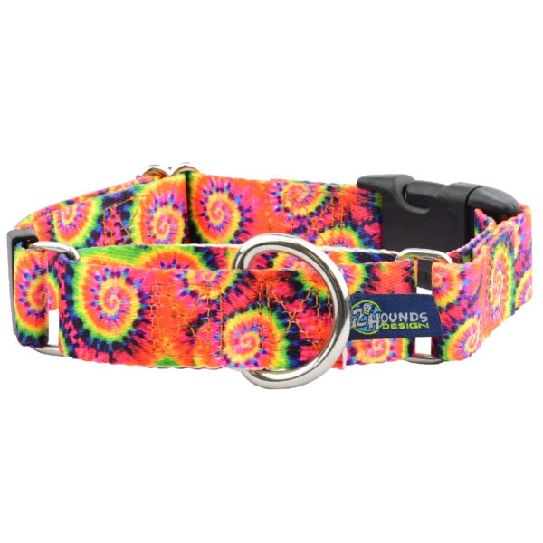 Classic Tie-Dye Buckle Martingale Dog Collar – EarthStyle 5 8 inch 2 Hounds Design